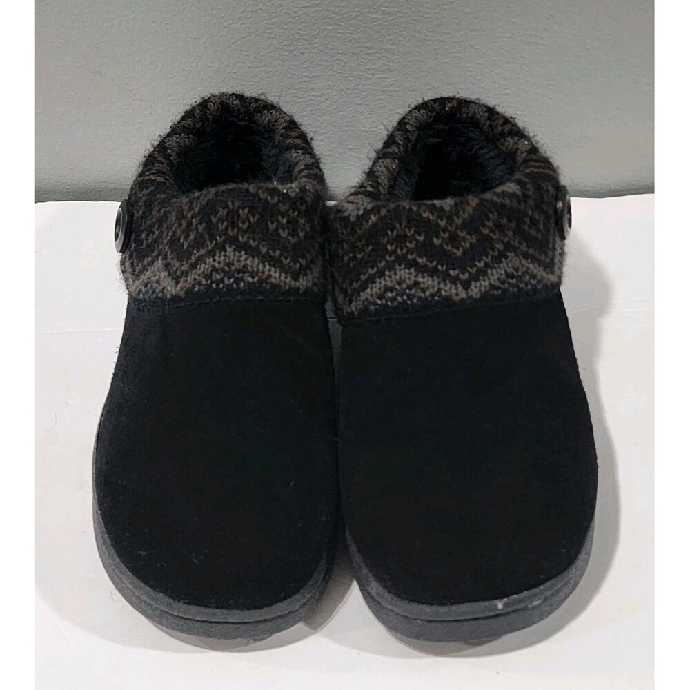 Clarks Women's Black Suede Clogs Slippers Shoes Faux Fur Lining Sizes 10M